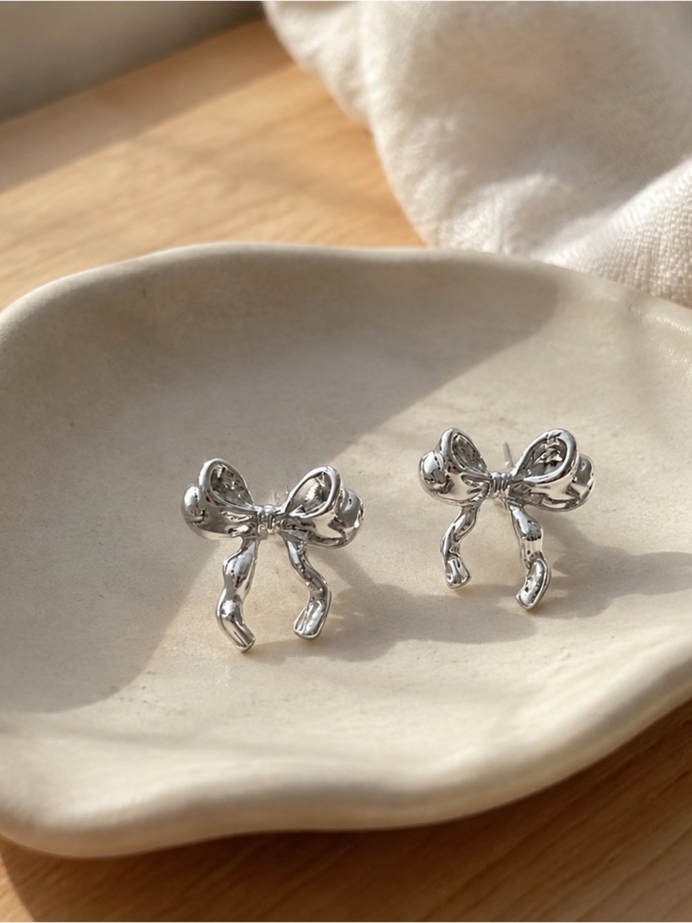 Bow Earrings Silver Bow Earrings